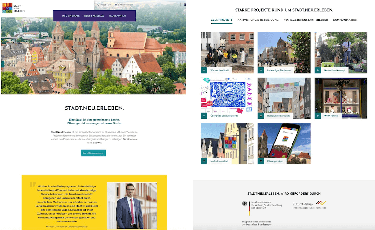 Website zum Innenstadtprogramm Stadt.Neu.Erleben in Ellwangen